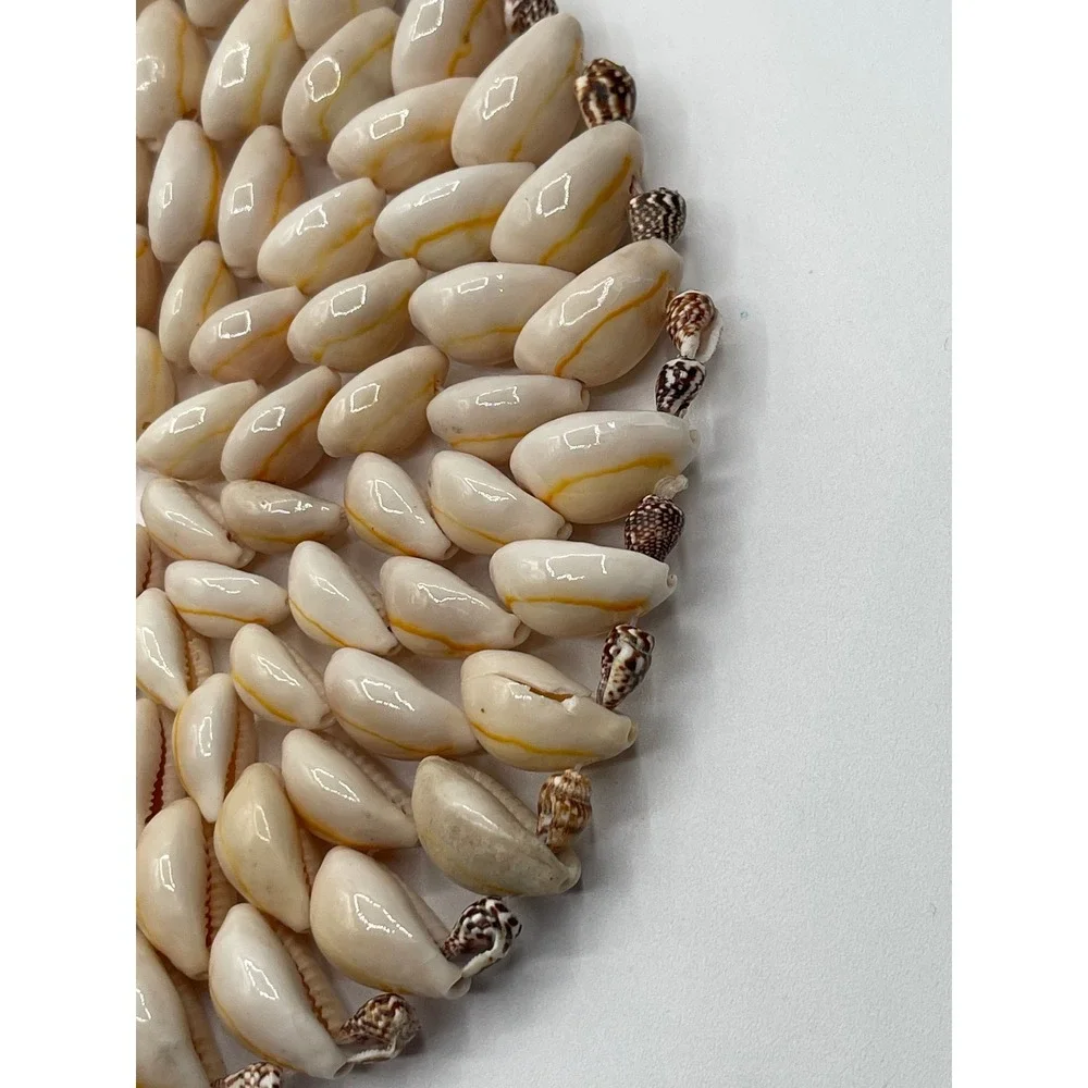 Vintage Cowrie Shell Trivet Circular Coastal Wall Decor Boho Nautical 6 Inch‎